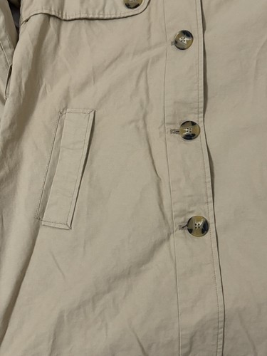 Zara Kids Tan Rain Coat Lined Size 13-14 Button Front - Picture 6 of 10