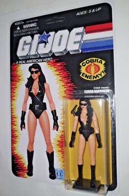 GI JOE CUSTOM FEMALE COBRA BARONESS SWIMSUIT CARDED Action Figure MOC 1980s DECO