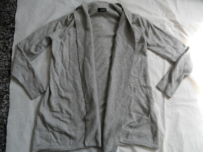 STEFFEN SCHRAUT langer Kaschmir Cardigan Schalkragen grau m Lurex