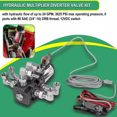 Electroválvula selectora multiplicadora hidráulica con interruptor acoplador Ag 24GPM - Imagen 11 de 14