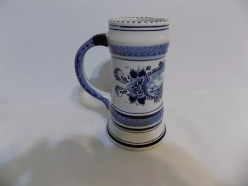 Vintage Delft Blue Hand Made HEINEKEN Holland Ceramic Stein 
