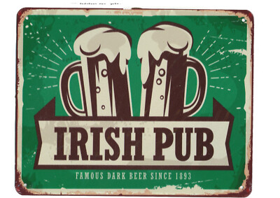 Blechschild ''Irish Pub'' Beer Bier Diner Bar Kneipe Kiosk Guinness 20x25cm neu