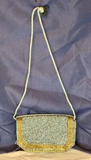 Vintage Genie Gold/Silver Beaded Purse Handmade In Hong Kong