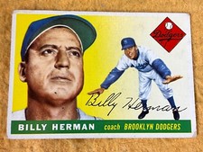 M10-56 BASEBALL CARD - BILLY HERMAN - BROOKLYN DODGERS - 1955 TOPPS - #19