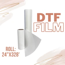 DTF Film Roll Hot Peel  24″ x 330ft. USA Soft Touch, Vibrant colors 100% #1