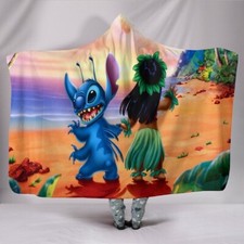 Lilo And Stitch Hooded Blankets Lilo And Stitch Anime Cute Hooded Blankets