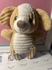 Brown Ribbed Puppy Dog Plush 10.5" Stuffed Animal Toy Lovely Washable Not Tags