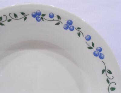   NRM Corelle BLUEBERRY BOUQUET 15-oz BOWL Flat Rim SOUP Plate PASTA Sandstone