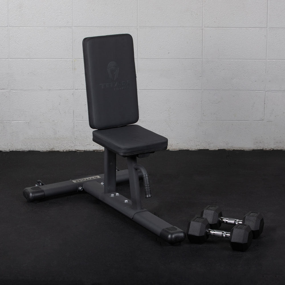 Titan Fitness Seated Stationary Bench, Rated 330 LB, Ergonomic Angled Back