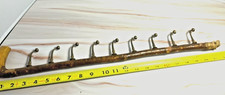 Vintage Wood  Brass Tie Scarf Belt Key Holder Rack Organizer Hand Made