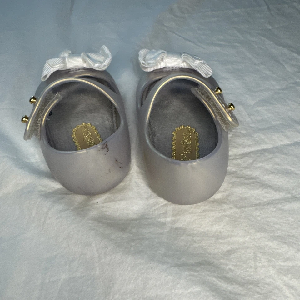 Infant Girl My First Mini Melissa Ultragirl Pisos con Lazo Nacarado Talla 3 1040 Foto 3 de 4
