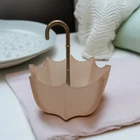 Vintage Fenton Pink Frosted Satin Glass Umbrella Candy Trinket Ring Dish 1950s