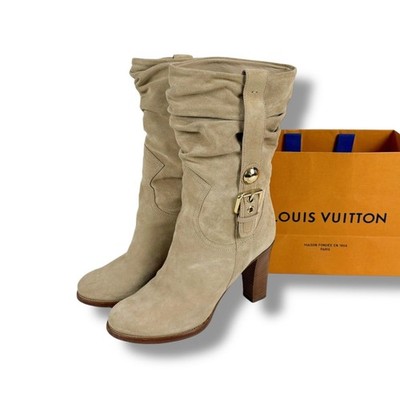 Louis Vuitton Short Boots EU 35.5 US 5.5 Suede Leather Beige US TAX Included