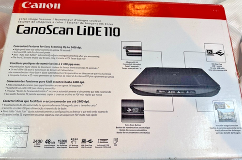 Cannon CanoScan LiDe 110 Flat Bed Color Image Scanner New in Open Box - Picture 2 of 9