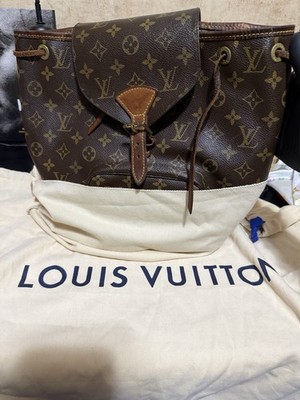Louis Vuitton Monogram Brown Backpack Gold Hardware Zip Buckle Accents Dust Bag