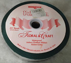 25+ Yds Vintage Berwick Velveteen Floral GREEN Waterproof Indoor/Outdoor Ribbon — photo 3