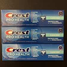 3x Crest Pro-Health Clean Mint Fluoride Toothpaste 4.3oz each Exp 01/2027