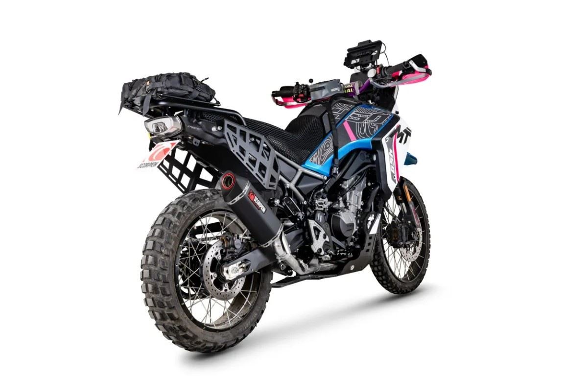 Scorpion Exhaust Black Ceramic Serket Parallel Slip-on CFMoto 450 MT 2024-2026