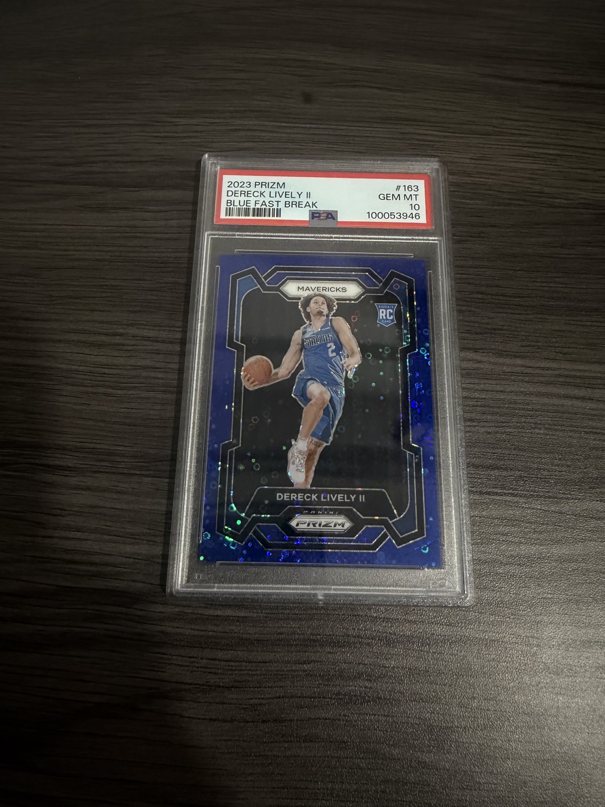 2023-24 Panini Prizm - Dereck Lively #163 Blue Fast Break Prizm 113/150 (RC)