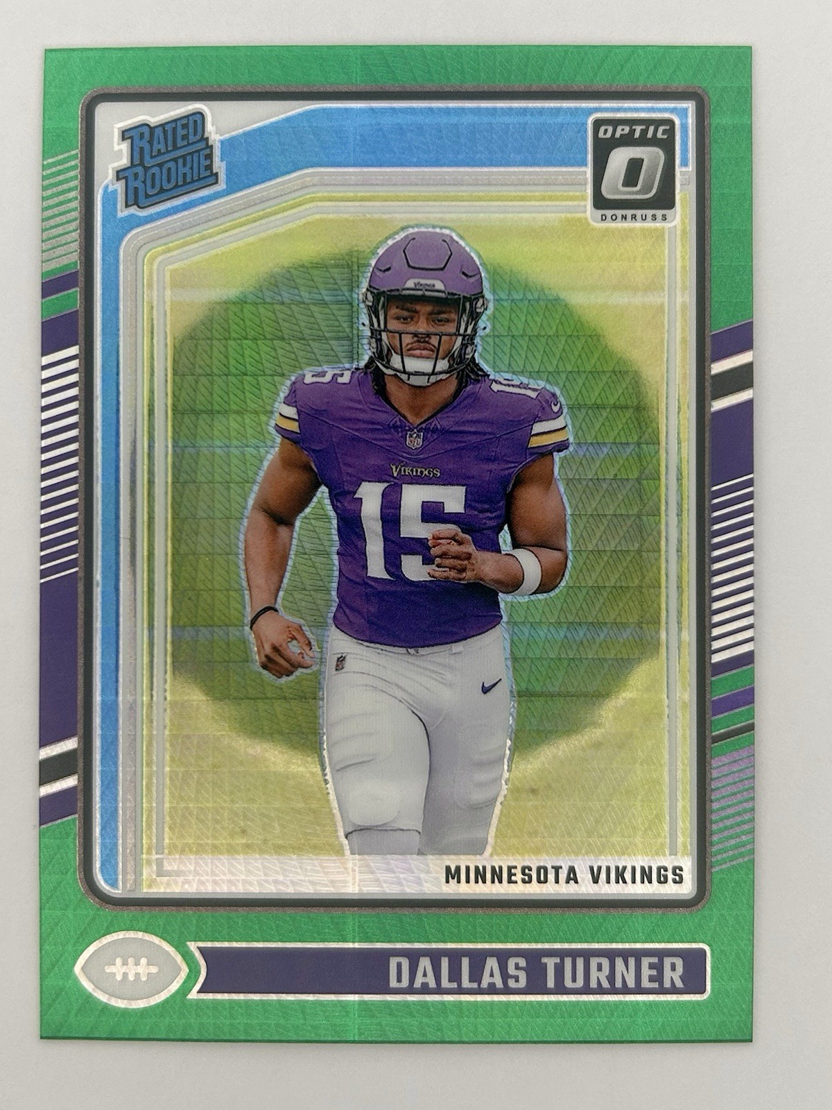 2024 Panini Donruss Optic - Rated Rookie Dallas Turner #224 Green Hyper Prizm...