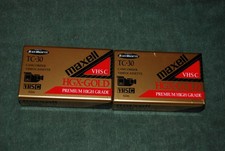 2 Maxwell TC-30 HGX Gold VHS-C Premium High Grade Camcorder Video Tapes - NEW