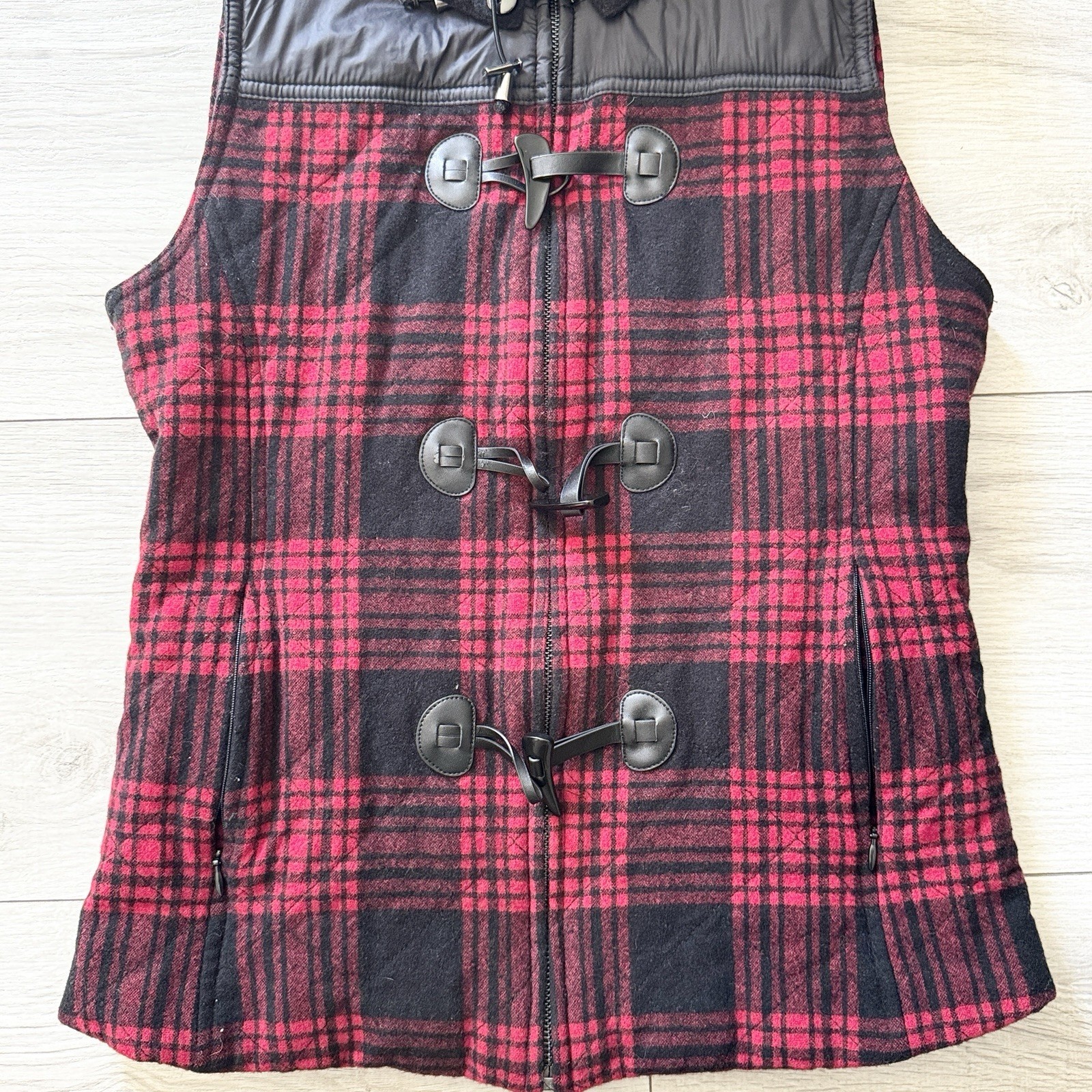 Pendleton Womens XS Red Black Plaid Wool Duffle T… - image 5