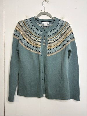Tabitha Webb Sweater Womens Small Lambswool Fair Isle Nordic Literary Chic Soft