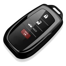 Tukellen for Toyota Key fob Cover Soft Shell Case 2025 Black, Black
