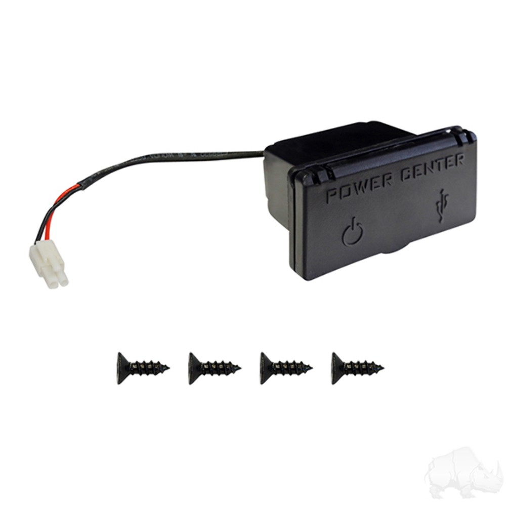 Golf Cart Power Center with 12 Volt Outlet and Dual USB Charging Ports