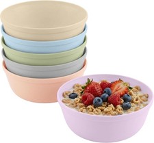 Plastic Bowls Set of 6 15oz Multipurpose Deep Plates Salad and Pasta Bowls