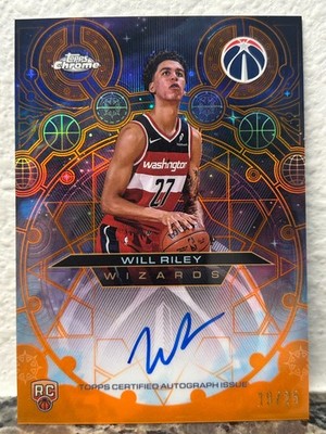 2025-26 Topps Chrome Will Riley CHROMOGRAPHS ORANGE ROOKIE AUTO /25 #CHR-WR SSP