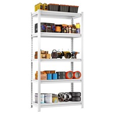 5-Tier Heavy Duty Steel Freestanding Adjustable Storage Rack in White (31.5 in.