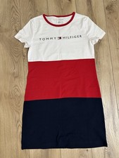 Tommy Hilfiger Women's Colorblock T-Shirt Dress Red White Navy Logo S