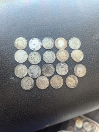 Lot of (19) Circulated Barber Dimes - 90% Silver