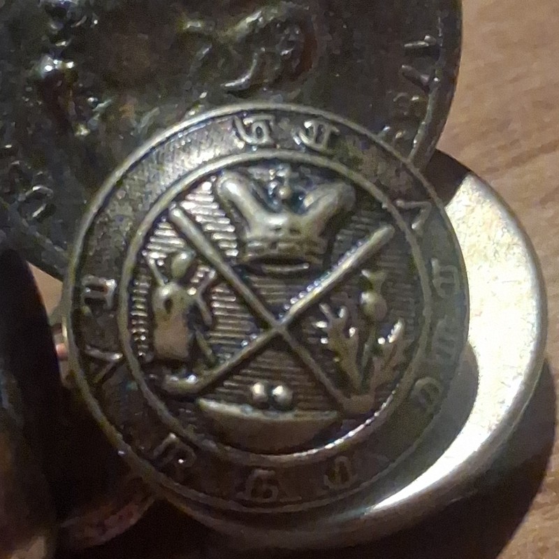 Silver Metal Round Shank Sewing Buttons from the St.Andrews golf club (Scotland)