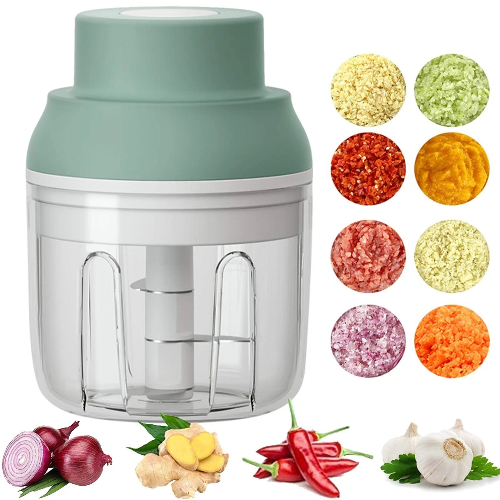 Electric Mini Food Chopper,250ML Portable Garlic Chopper with USB Charging Fu...