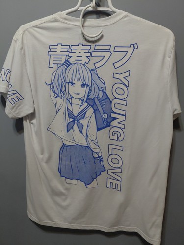 Fresh Laundry Young Love Tokio Anime Tshirt  Mens XL White Blue Graphics