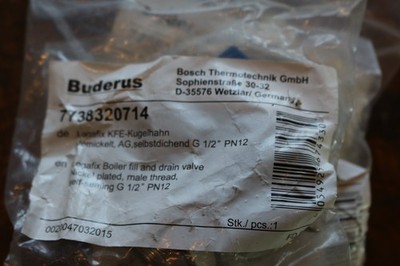 4 Buderus Kugelhahn PN12 und 1/2 Zoll mit und ohne Deckel