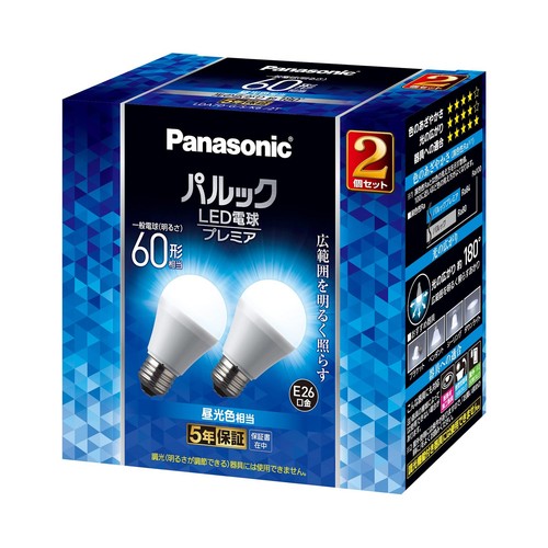 panasonic Parlook LED Light Bulb Premier Base diameter 26mm Equivalent to 6 255
