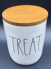NWOT Rae Dunn By Magenta TREAT Canister 5.5" x 4.25" Storing Pet Treats White