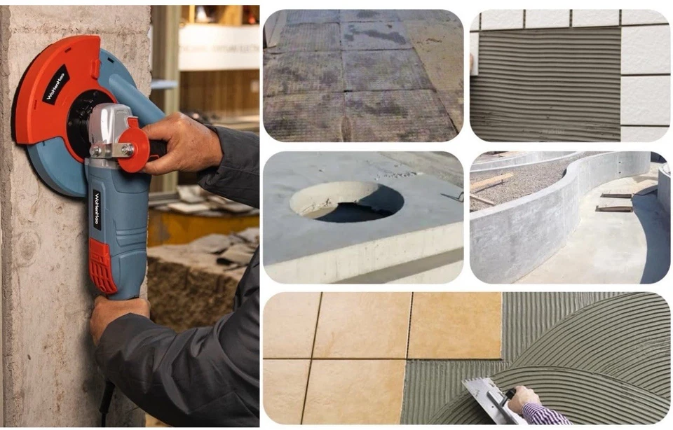 Conjunto de moedor de concreto 7 polegadas com mortalha de extração de poeira e rebolo de diamante - Imagem 3 de 4