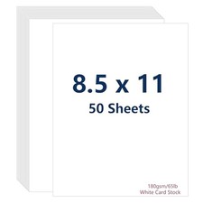50 Sheets White Cardstock 8.5 x 11, 65lb Cardstock Printer Paper 8.5x11-50P