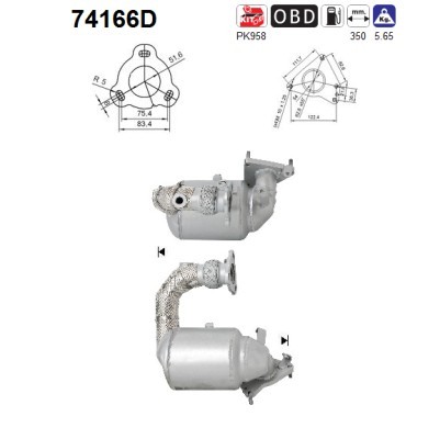 Katalysator FÜR Nissan Qashqai I (J10, NJ10) - AS 74166D-image