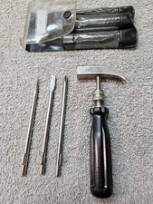Vintage Werkzeugset mit Schraubendreher Hammer & Ahle mit Wechselgriff