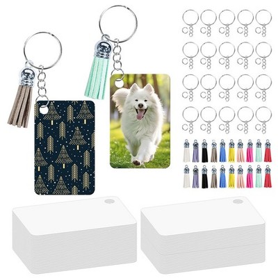 160 Stck. Metall Sublimation Schlüsselanhänger Rohlinge Großpackung Set mit Rechteck 7000