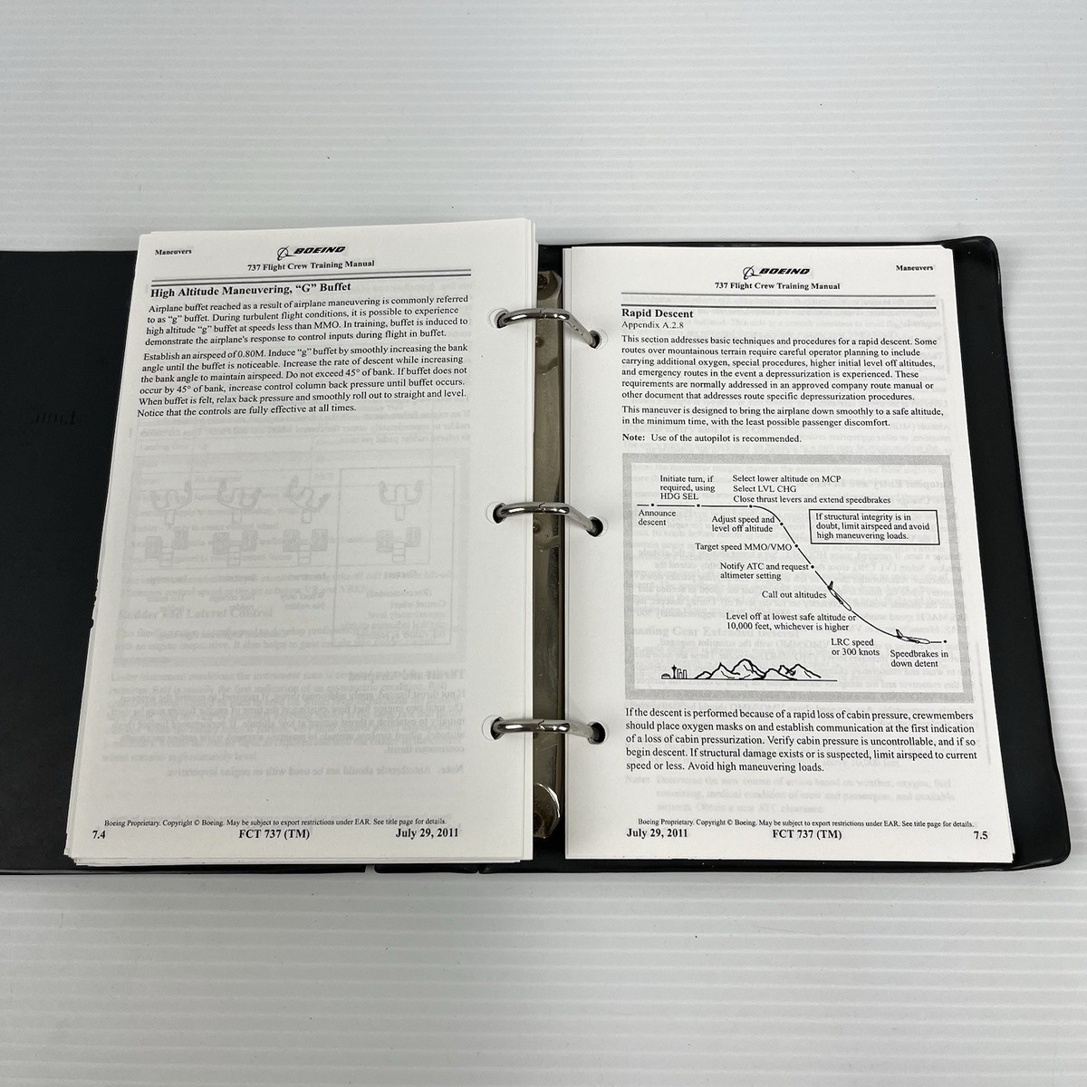 Boeing 737 Flight Crew Training Manual in Binder Boeing Company | eBay