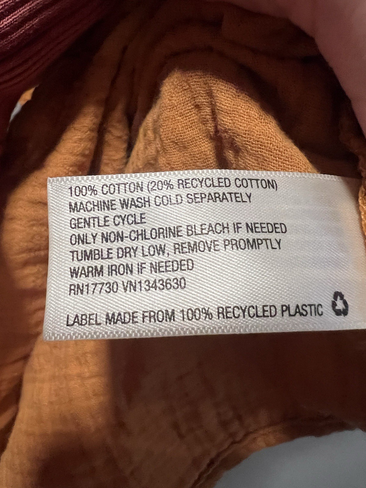 Universal Thread Orange Textured Gauze Cotton Flo… - image 5