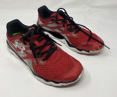 Under Armour Men's Micro G Monza Running Training Shoes Red White Size 8.5