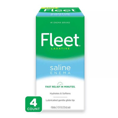 Fleet Laxative Liquid Glycerin Suppositories 4 Adult Suppositories 4.5Oz 24 Pack