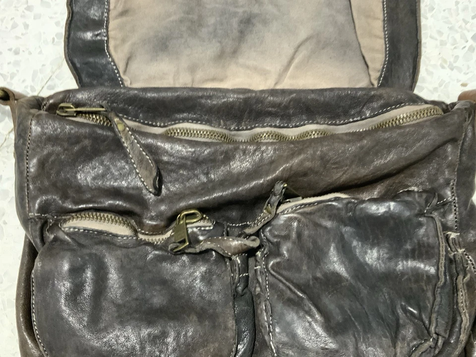 GIORGIO BRATO all Brown Destressed Leather M.in.Italy Shoulder Bag VGC - Image 2 of 4